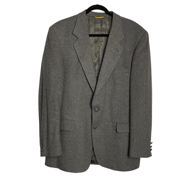 Vintage 100% Camel Hair‎ Blazer Jacket Mens 42L Gray Warren of Stafford USA - Picture 2 of 16